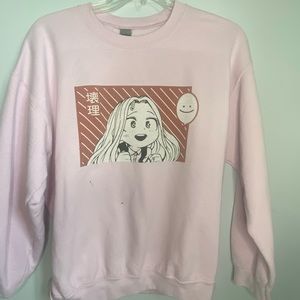 My hero Academia pink sweatshirt with design